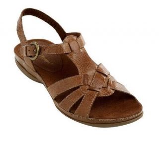 BareTraps Leather Cross Strap Sandals with Adj. AnkleStrap —