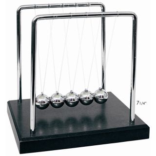 Newtons Cradle 7 25H Desk Top Pendulum with 5 Metal Balls