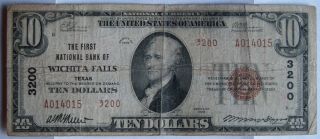 1929 T 2 $10 Wichita Falls Texas
