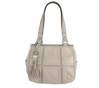 Tignanello Glove Leather Shopper with Side Pockets and Tassel