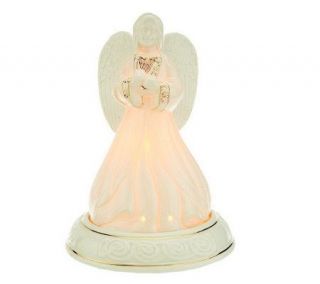Belleek Handpainted Angel Lamp w/ Gold Detailing —