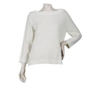Linea by Louis DellOlio Whisper Knit 3/4 Sleeve Sweater —