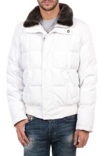 CORNELIANI ID Man Jacket with Removable Fur on Neck White Size 50