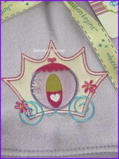 Disney Cinderella Carriage Lavender Fleece Crib Stroller Blanket