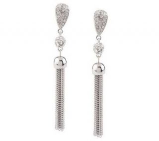 Luxe Rachel Zoe Crystal Accent Tassel Drop Earrings   J148641
