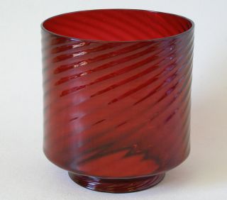 Cranberry Glass 4 Fitter Gas Lamp Shade Swirl Pattern 6 1 4 Tall