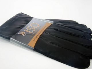 Isotoner Mens Water Repellent Leather Gloves with Multiple Size Color