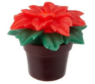 HomeReflections Poinsettia Flower FlamelessCandle with Timer