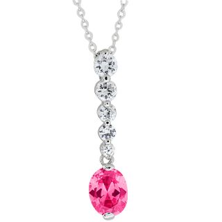 00 Ct Pink White Cubic Zirconia Pendant with 16 3 Extender Chain