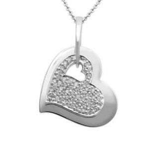 Affinity Diamond 1/4 ct tw Two Heart Charm Pendant, Sterling   J311002