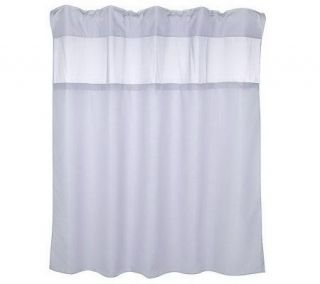 Hookless Hidden Ring Fabric Shower Curtain with2 Vinyl Liners