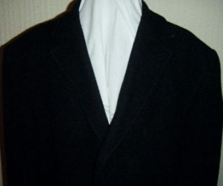 Vintage Mens Traditional Black Wool Coat 48 Crombie