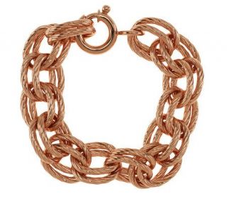 Bronzo Italia Average Textured Double Rolo Link Bracelet —
