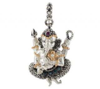 Barbara Bixby Sterling/18K Blue Diamond & Gemstone Ganesh Charm 