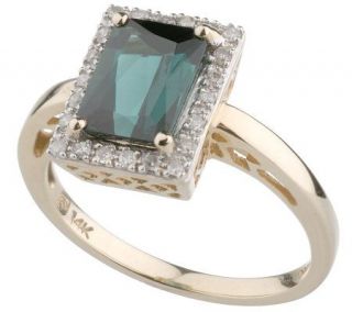 50 ct tw Teal Tourmaline & 1/10 ct tw Diamond Ring 14K Gold — 