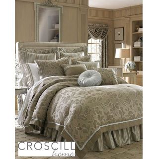 Croscill Europa King Comforter pillow shams bedskirt set 4pc taupe