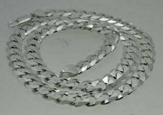 925 Sterling Silver Flat Curb 8 45 mm Chain 20 Italy