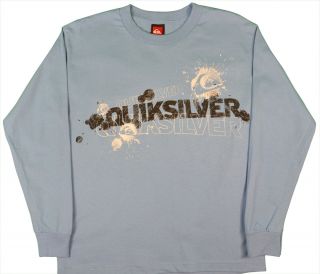  Quiksilver Boys Size 8 16 Logo Shirt Sky Blue