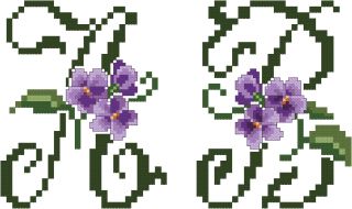  Violets Font Large Machine Embroidery Cross Stitch Designs 5x7hoop