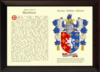 Family Crest Coat of Arms Framed Print with SURNAME History
