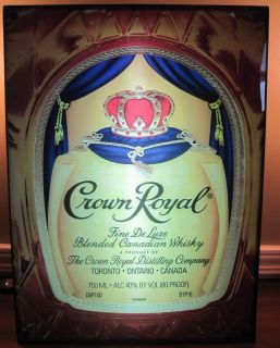 Crown Royal Whiskey Bottle Bag Neon Bar Sign Light Box