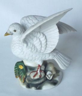 Vintage Crown Royal White Dove Bird Hand Painted Porcelain Figurine 6