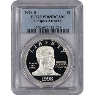 1998 s US Black Revolutionary War Patriots Commem Proof Silver $1 PCGS
