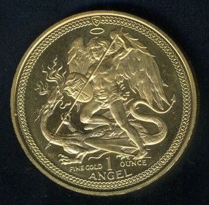 Isle of Man 1986 One Ounce Angel Gold Coin as Shown
