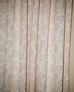  Lined Pinch Pleat Custom Made Cream Ivory Damask Drapes 1 Pair