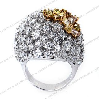 Crivelli 18K White and Rose Gold Multi Diamond Flower Ring