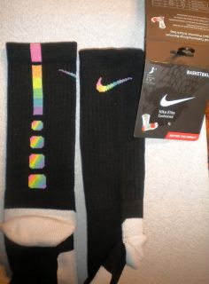 Nike Elite Basketball Socks Rainbow Custom Large 8 12