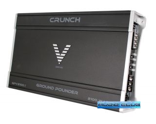 Crunch Ground Pounder Series 2100W Class AB Car Audio 1 Channel Power