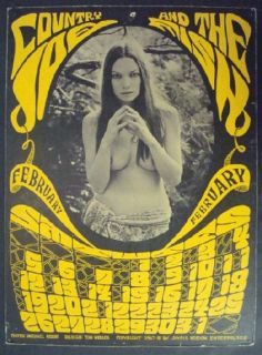 Country Joe Fish February Calendar 1967 Concert Poster AOR Weller