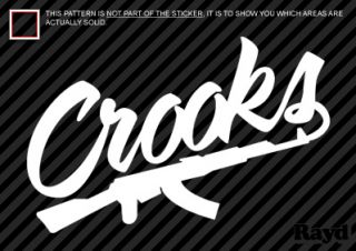 2X Crooks and Castles Sticker Die Cut Decal Self Adhesive AK 47 Vinyl