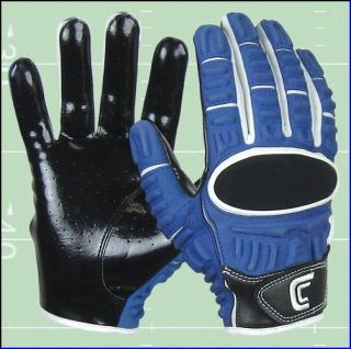 New Cutters 017XT The Gamer Padded Adult Football Gloves Royal