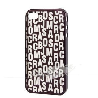 Black Deluxe Letter Protective Shell Cover for Apple iPhone 4 4G Case