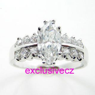 Carat~~~Size 11~~~ MARQUISE~~White Gold Plated 14K GP CZ Wedding