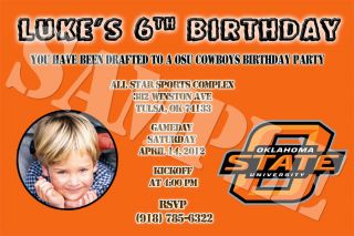  State Cowboys Custom Birthday Party Invitations Personalized