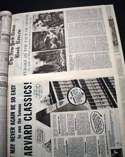 2nd Ever CROSSWORD PUZZLE w/ 1st Weeks Answers New York Times1942 WWII