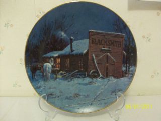 Schmid Lowell Davis Collectible Plate Country Blacksmith 1990 4th Ltd