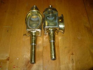 Set of Limehouse Reproduction Brass Oil Carriage Lamps