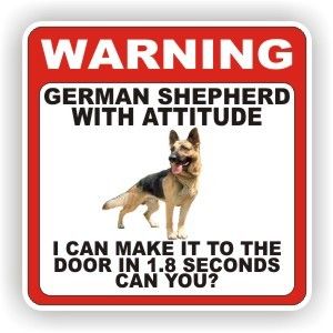German Shepherd Door Warning Decal Sticker Pet Dog
