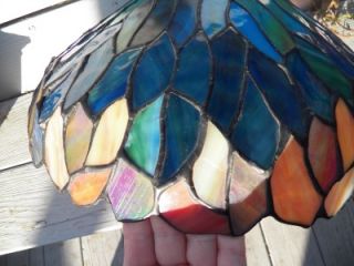 Vintage Dale Tiffany Stained Glass Lampshade Signed on Plaque Inside