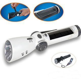  Hand Cranked 7 LED flashlight Torch FM AM Radio Charger White T30W