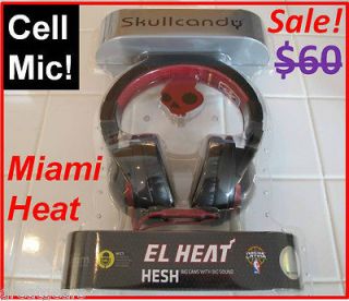 Skullcandy In Line Mic HESH NBA Miami El Heat Team DJ Over Ear Cup