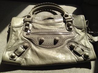 Authentic Balenciaga Gray Covered City Bag Preowned