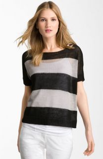 Theory Aislies   Spiral Sheer Stripe Linen Sweater