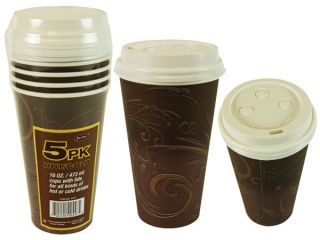 Axxion Hot Cold Paper Cup with Lids 16 oz 240pcs Case