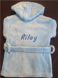 Personalised Any Name Baby Toddler Dressing Gown Hooded Robe Boy Girl