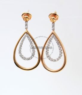 Damiani 18K Rose White Gold Diamond Sunset Boulevard Medium Earrings